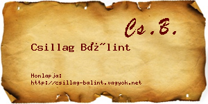 Csillag Bálint névjegykártya